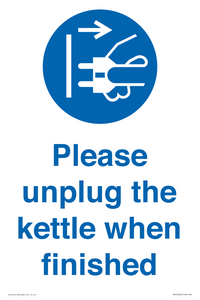 MV10496: Please unplug the kettle when finished