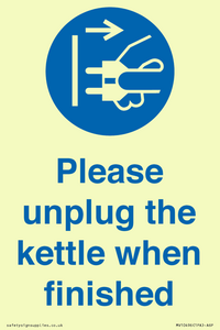 MV10496: Please unplug the kettle when finished