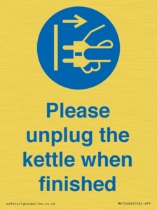 MV10496: Please unplug the kettle when finished