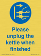 MV10496: Please unplug the kettle when finished