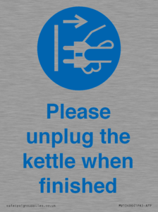 MV10496: Please unplug the kettle when finished