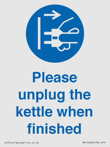 MV10496: Please unplug the kettle when finished
