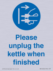 MV10496: Please unplug the kettle when finished