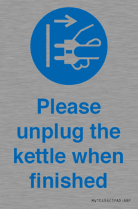 MV10496: Please unplug the kettle when finished