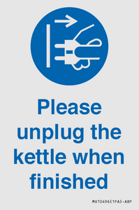 MV10496: Please unplug the kettle when finished