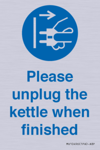 MV10496: Please unplug the kettle when finished