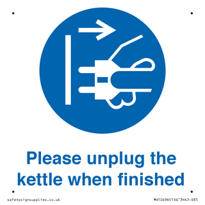 MV10496: Please unplug the kettle when finished