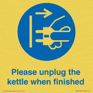 MV10496: Please unplug the kettle when finished
