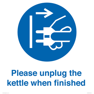 MV10496: Please unplug the kettle when finished