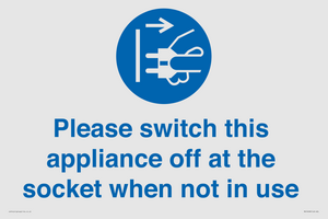MV10498: Please switch this appliance off at the socket when not in use
