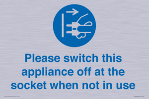 MV10498: Please switch this appliance off at the socket when not in use