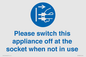 MV10498: Please switch this appliance off at the socket when not in use