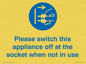 MV10498: Please switch this appliance off at the socket when not in use