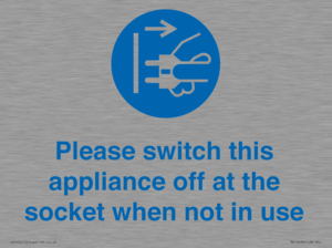 MV10498: Please switch this appliance off at the socket when not in use