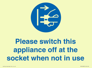 MV10498: Please switch this appliance off at the socket when not in use