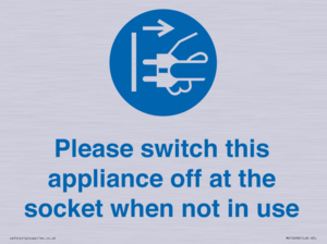 MV10498: Please switch this appliance off at the socket when not in use
