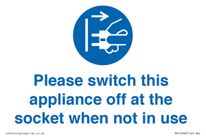 MV10498: Please switch this appliance off at the socket when not in use