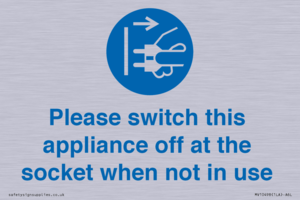 MV10498: Please switch this appliance off at the socket when not in use