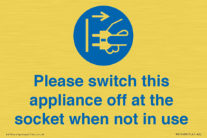 MV10498: Please switch this appliance off at the socket when not in use