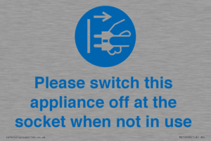 MV10498: Please switch this appliance off at the socket when not in use
