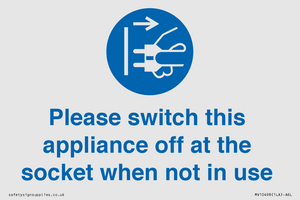 MV10498: Please switch this appliance off at the socket when not in use