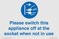 MV10498: Please switch this appliance off at the socket when not in use