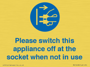 MV10498: Please switch this appliance off at the socket when not in use