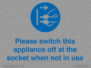 MV10498: Please switch this appliance off at the socket when not in use