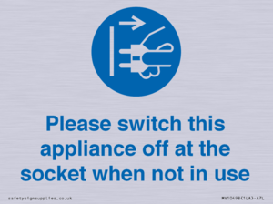 MV10498: Please switch this appliance off at the socket when not in use