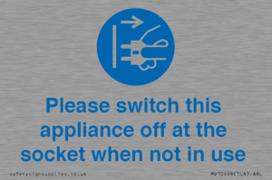 MV10498: Please switch this appliance off at the socket when not in use