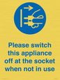 MV10498: Please switch this appliance off at the socket when not in use