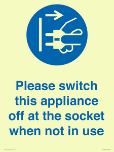 MV10498: Please switch this appliance off at the socket when not in use