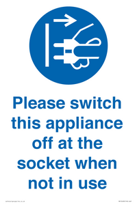 MV10498: Please switch this appliance off at the socket when not in use