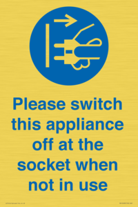 MV10498: Please switch this appliance off at the socket when not in use