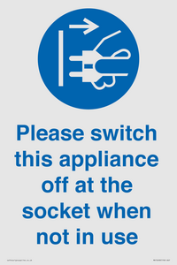 MV10498: Please switch this appliance off at the socket when not in use