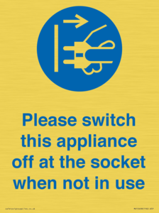 MV10498: Please switch this appliance off at the socket when not in use