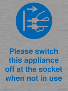 MV10498: Please switch this appliance off at the socket when not in use