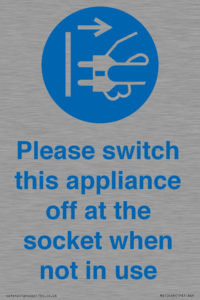 MV10498: Please switch this appliance off at the socket when not in use