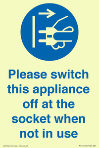 MV10498: Please switch this appliance off at the socket when not in use