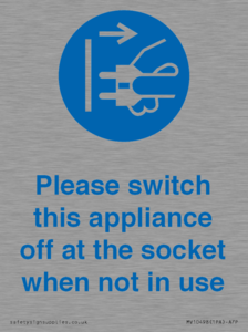 MV10498: Please switch this appliance off at the socket when not in use