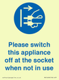 MV10498: Please switch this appliance off at the socket when not in use
