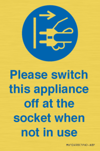 MV10498: Please switch this appliance off at the socket when not in use