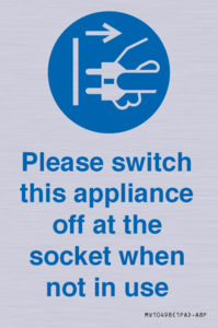 MV10498: Please switch this appliance off at the socket when not in use