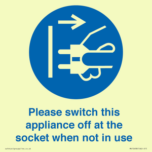 MV10498: Please switch this appliance off at the socket when not in use