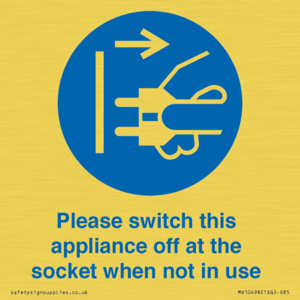 MV10498: Please switch this appliance off at the socket when not in use