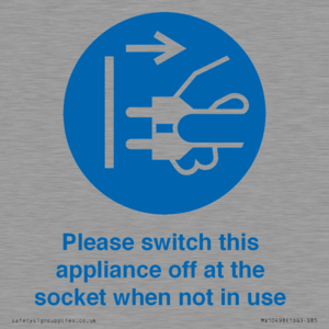 MV10498: Please switch this appliance off at the socket when not in use