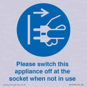 MV10498: Please switch this appliance off at the socket when not in use