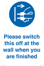 MV10500: Please switch this off at the wall when you are finished