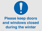 MV10504: Please keep doors and windows closed during the winter
