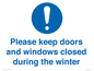 MV10504: Please keep doors and windows closed during the winter